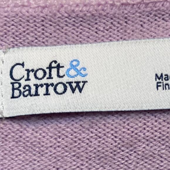 Croft and Barrow Small Lavendar V-neck Long Sleeve Soft Cozy Sweater - Picture 3 of 4